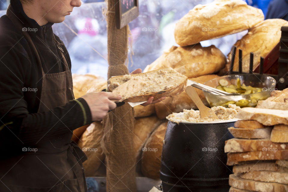 Traditional Galician bread chunk