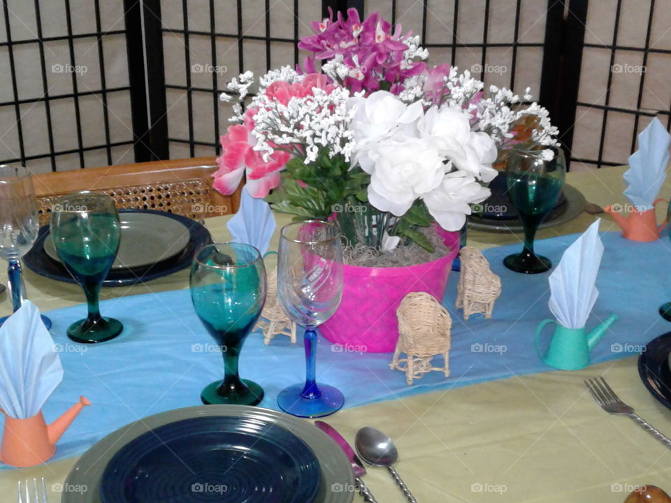 Easter table set up