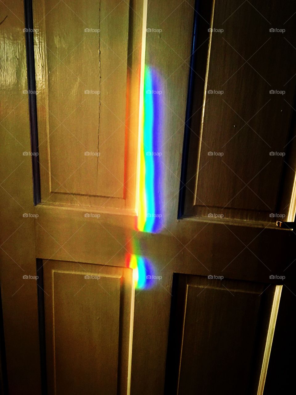 Rainbow on a door