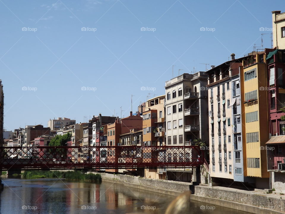 Riu Onyar in Girona Spain