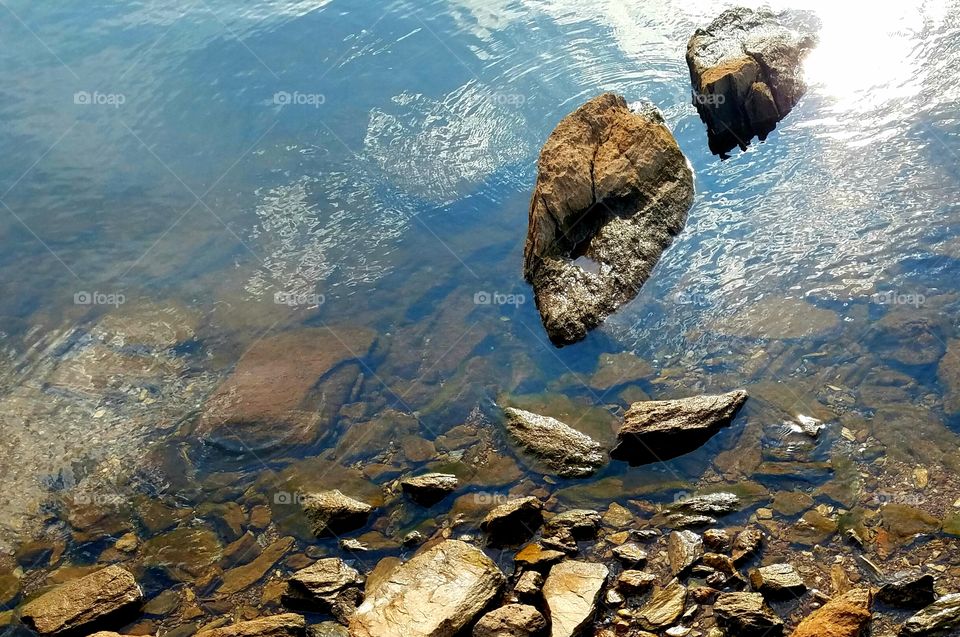 rocks in lake