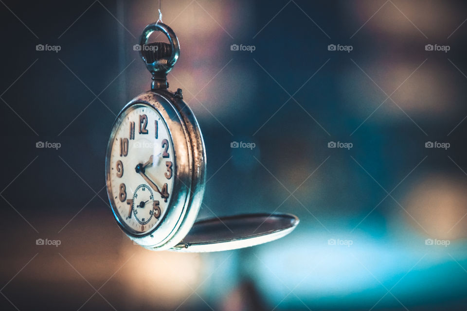 Close-up of a old e pocket watch