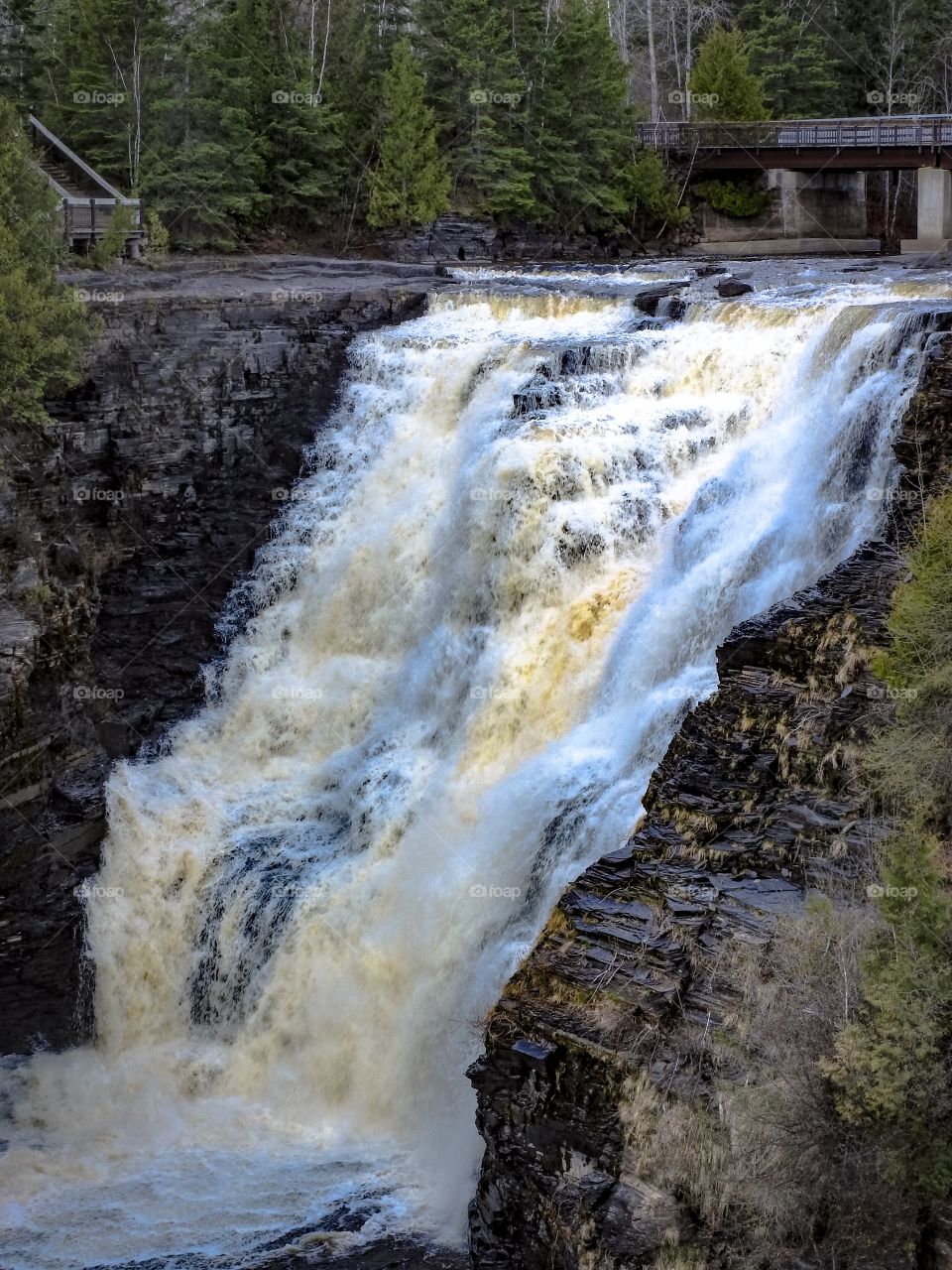 The waterfalls in the springtime in northern Ontario 