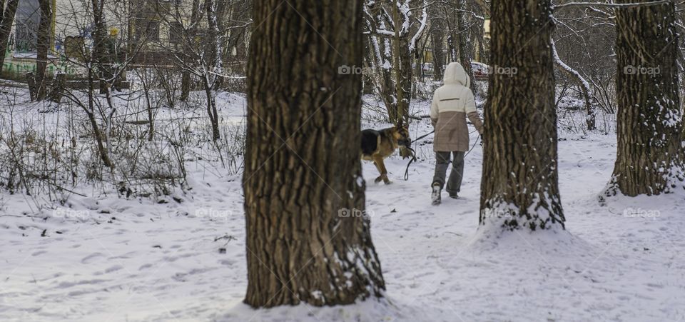 Girl with her dog