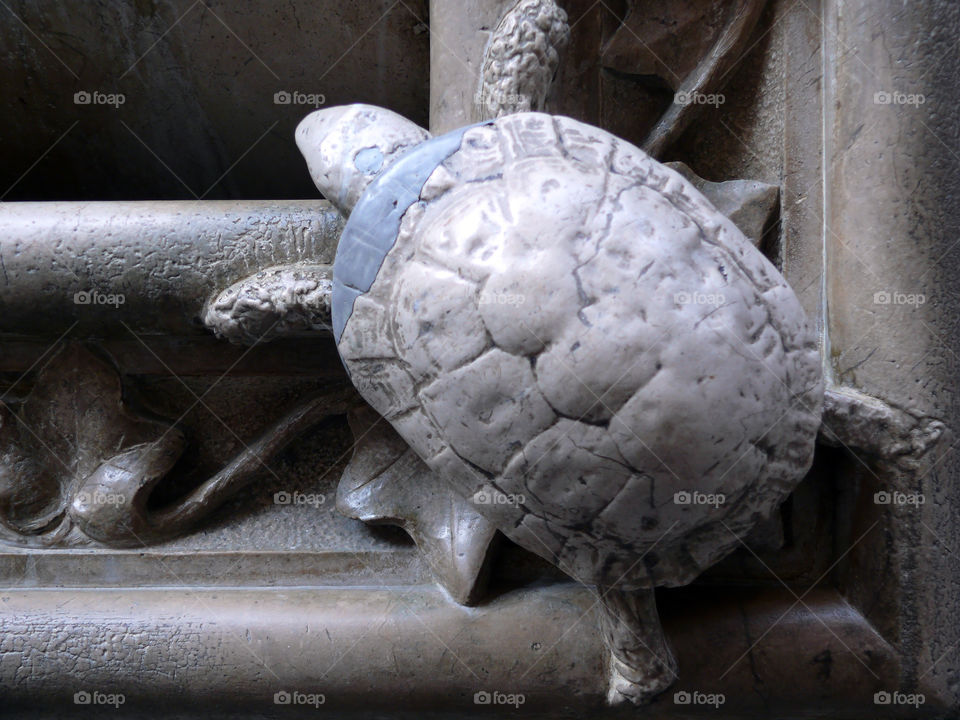 Close-up of marbel letter box in Barcelona, Spain.