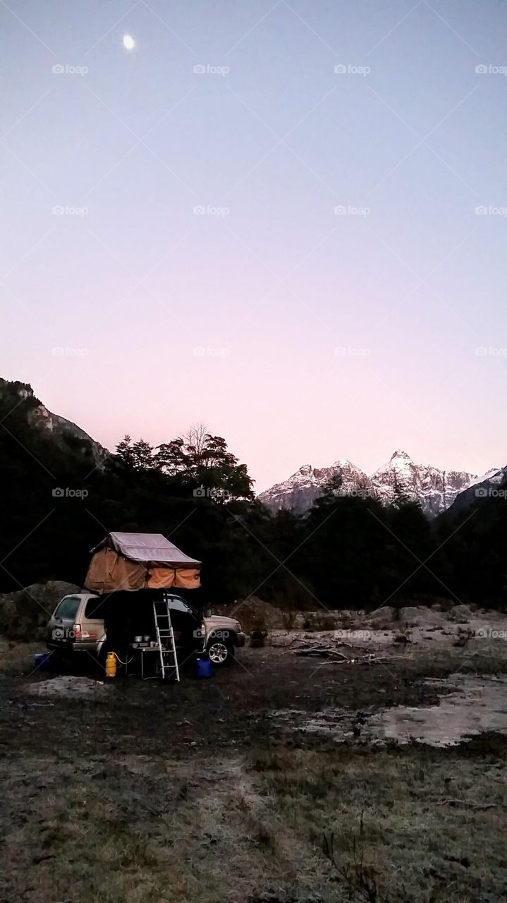 Rooftop tent camping