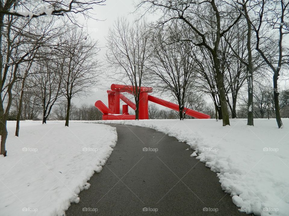 walking through the sculpture park