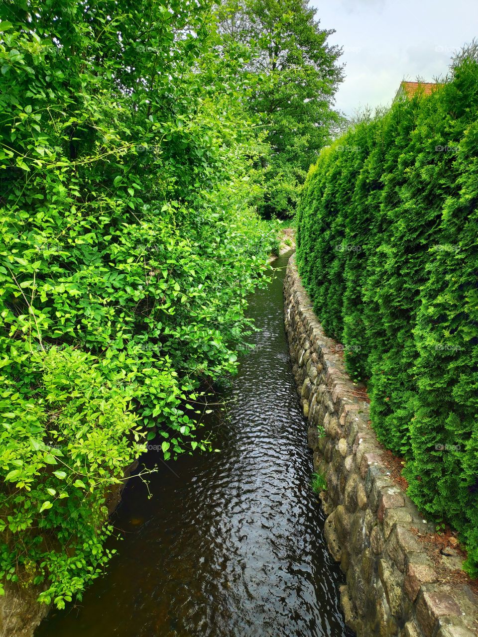 small river in little village