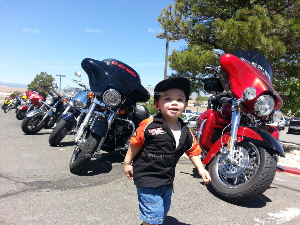 Motorcycle Mayhem. my son is overly excited to see motorcycles