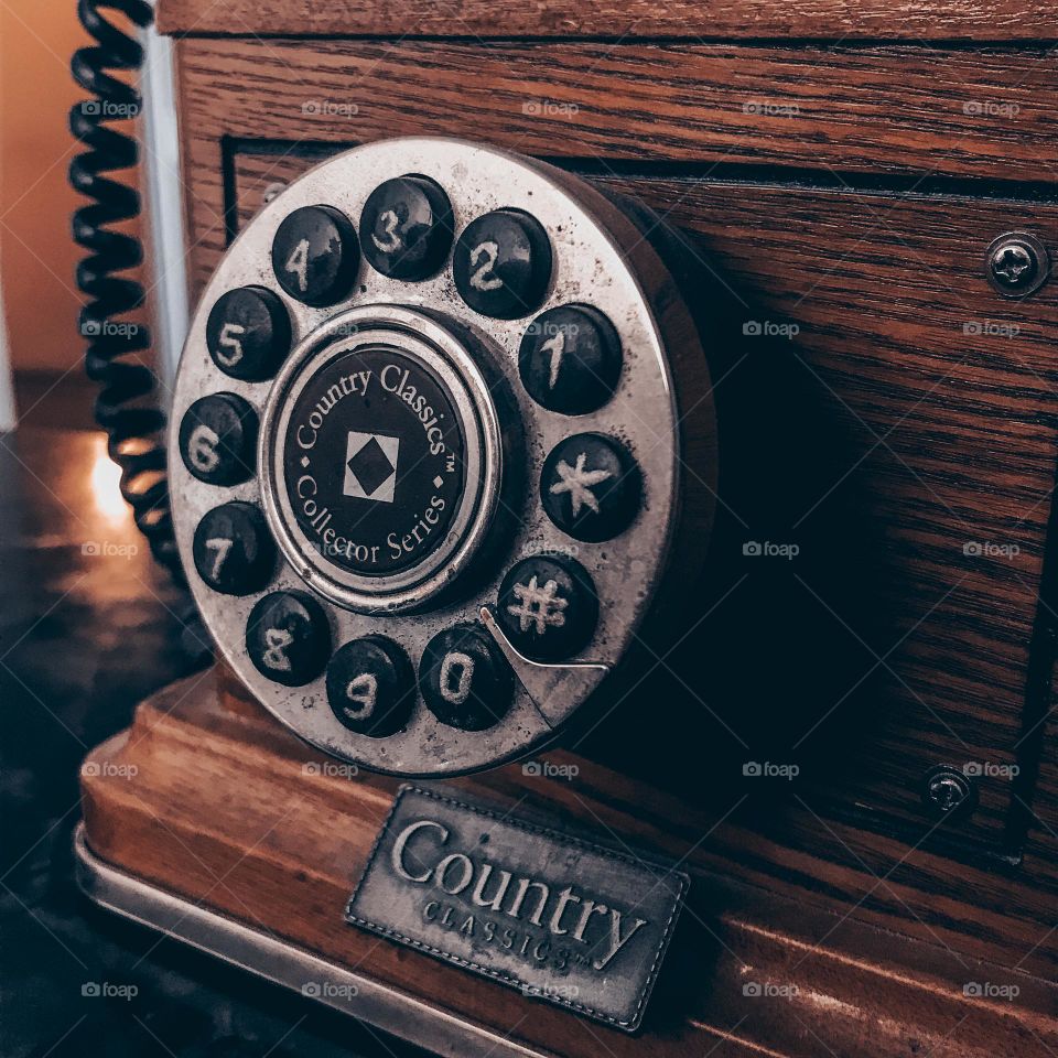 Retro wooden phone