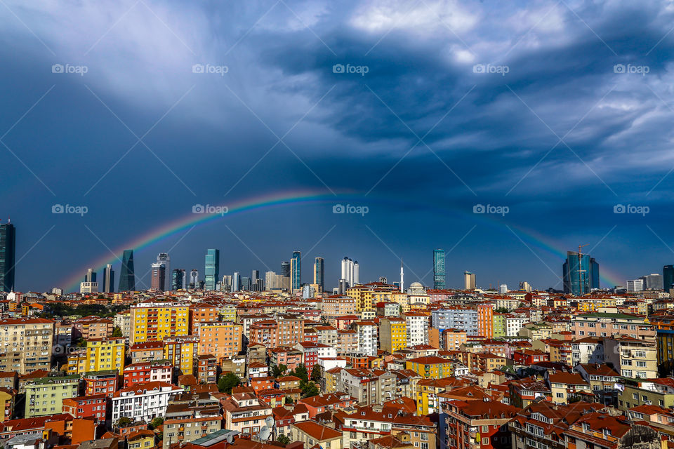 In 2014, I lived 1 months in Istanbul. That time was so magical for me. When rent the house I had that kind of great and unique view. And after rainy day nature gave me that kind of surprise. Rainbow in the sky of Istanbul city.