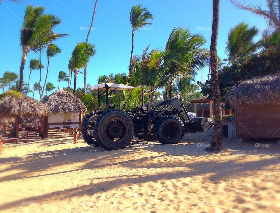 Beach machinery . This is how they clear the seaweed off the beach! 