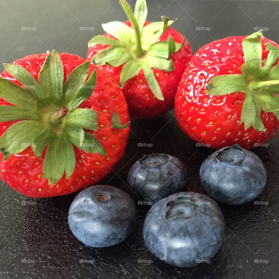 strawberries & blueberries
