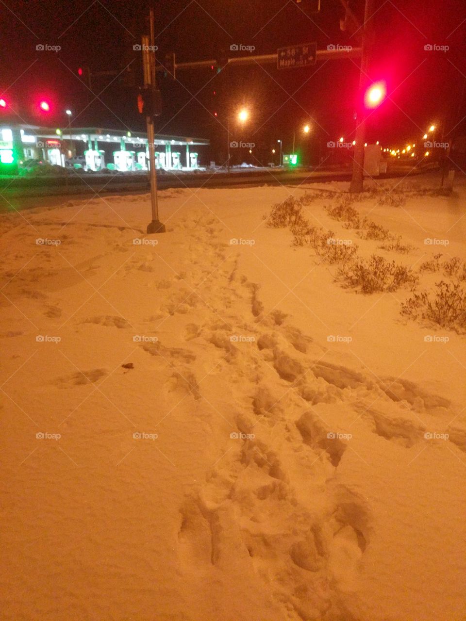City Sidewalk in Winter