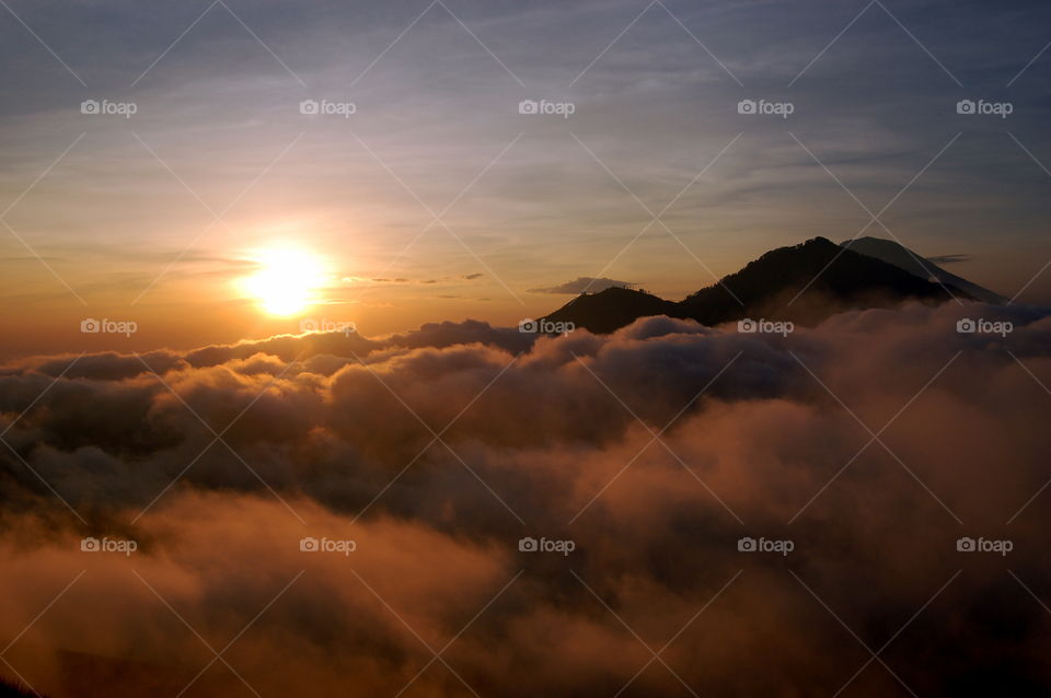 Sunrise on top of the mountain