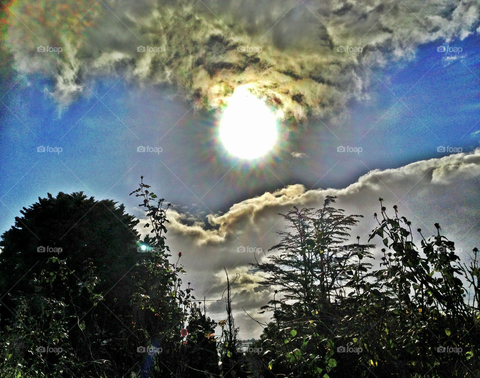 Sun through clouds