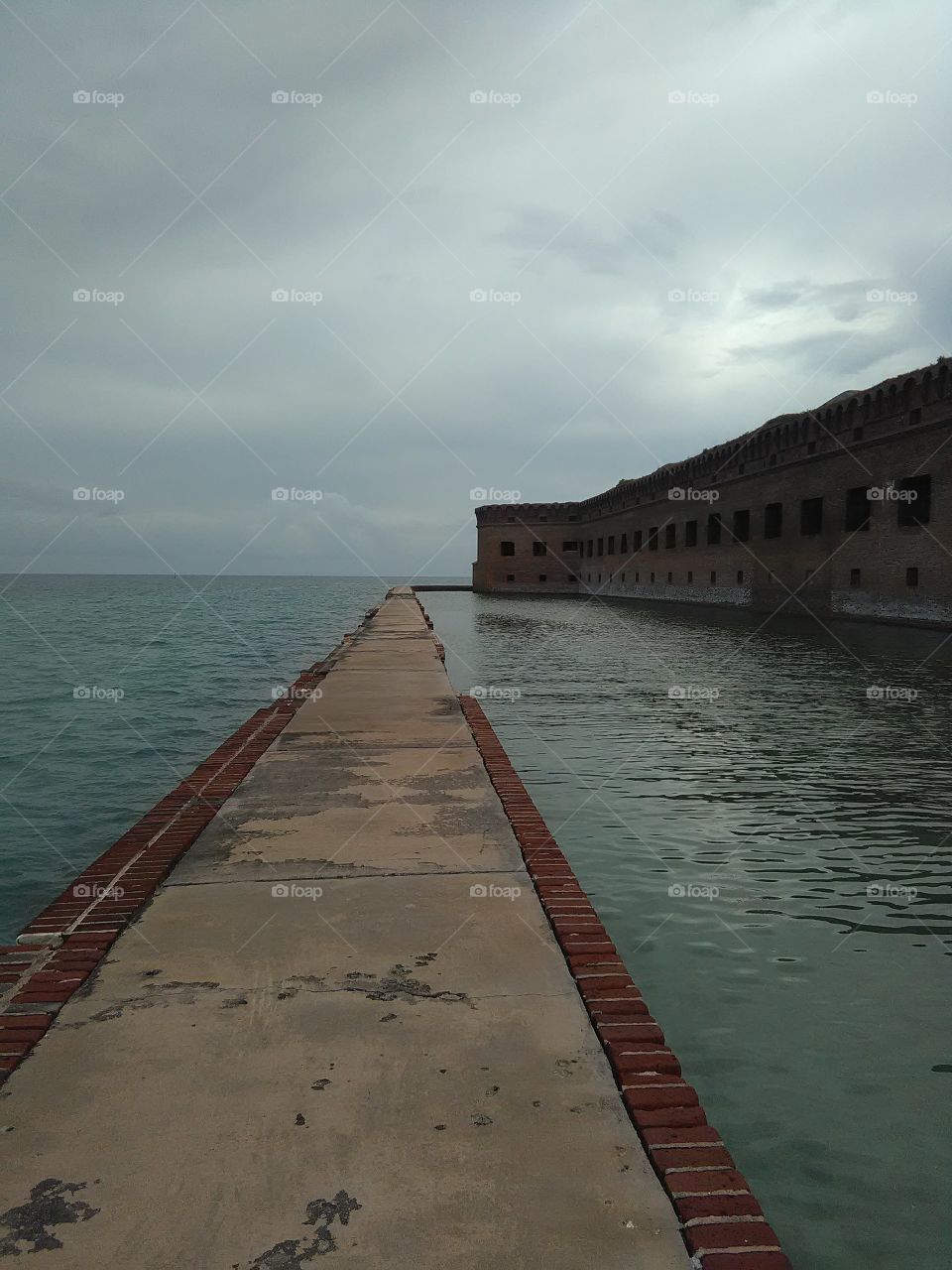 Walkway around a fort in key west 