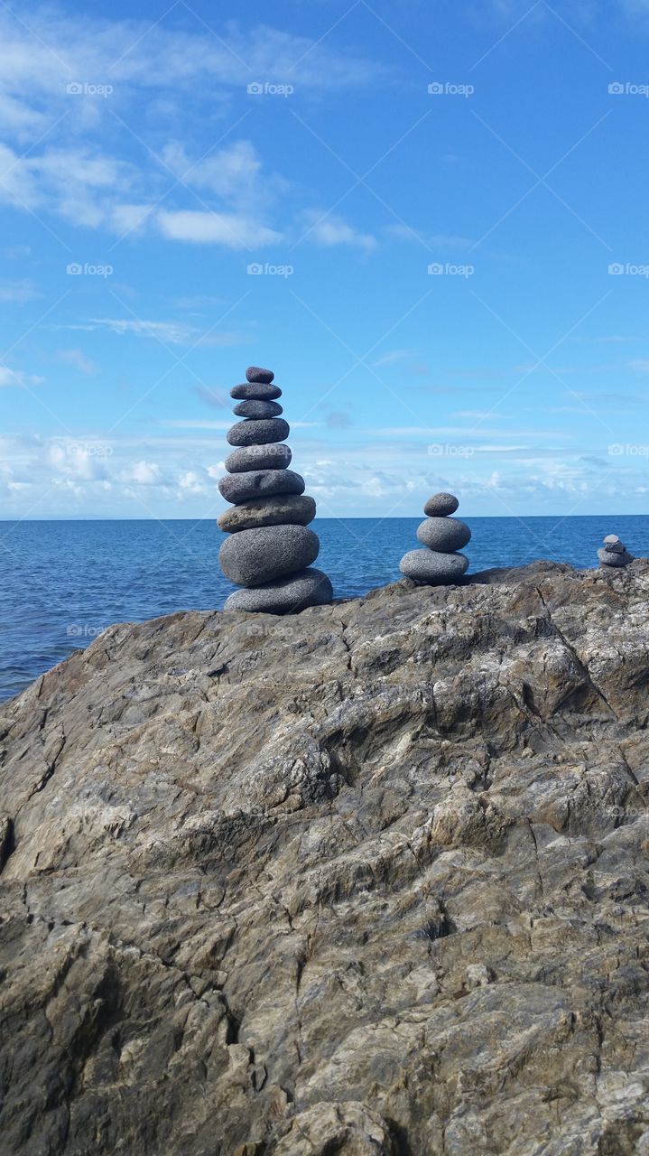 Rock stack by the ocean