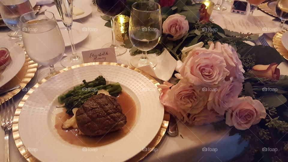 wedding meal steak