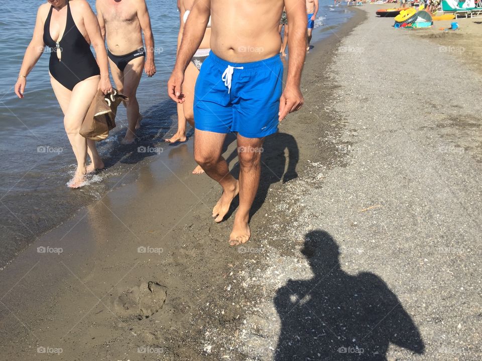 Walking on the beach 