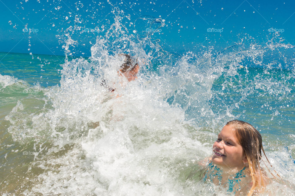 big splash in the sea