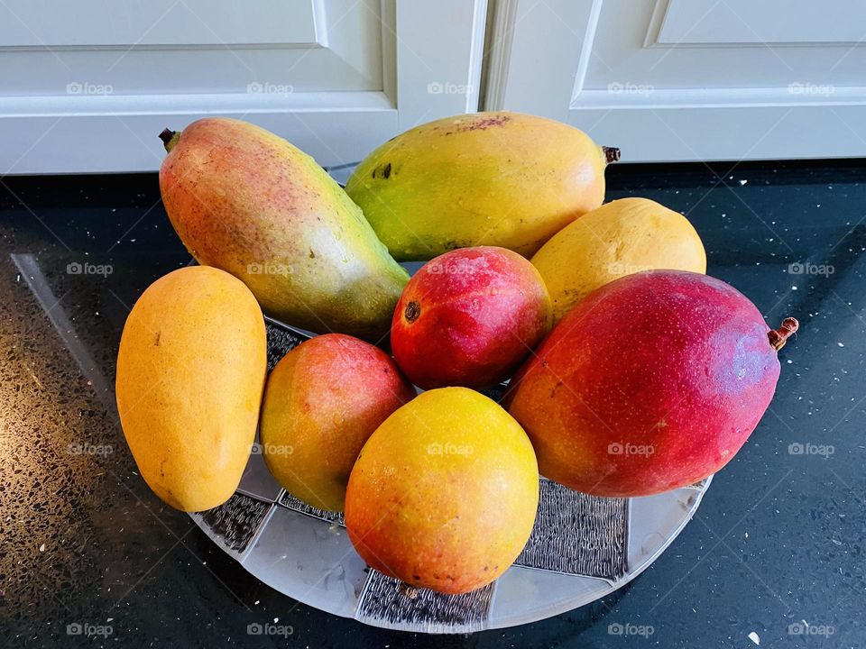 Delicious sumptuous mangoes, a tasty summer treat. 