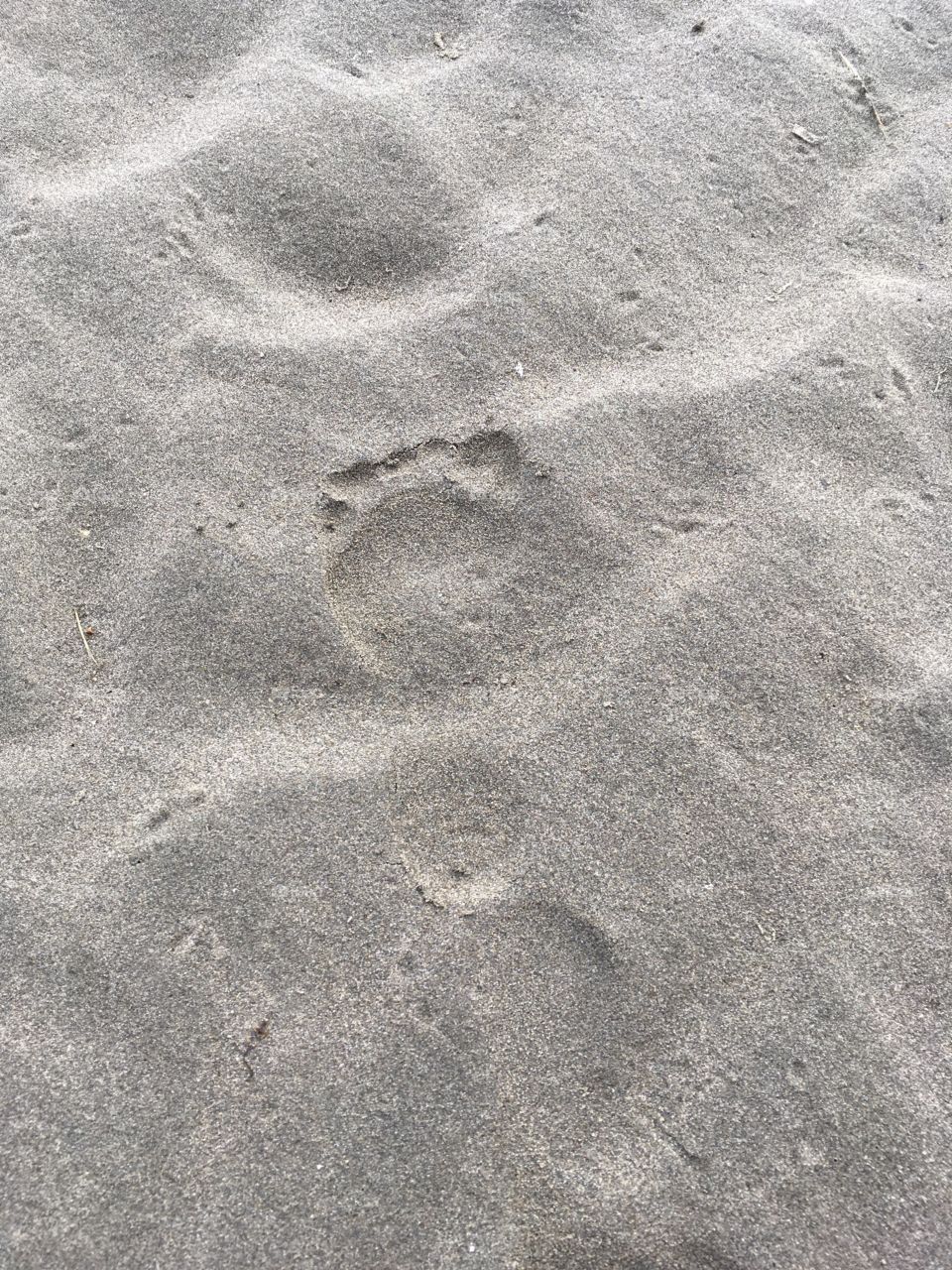 Child's footprint in sand