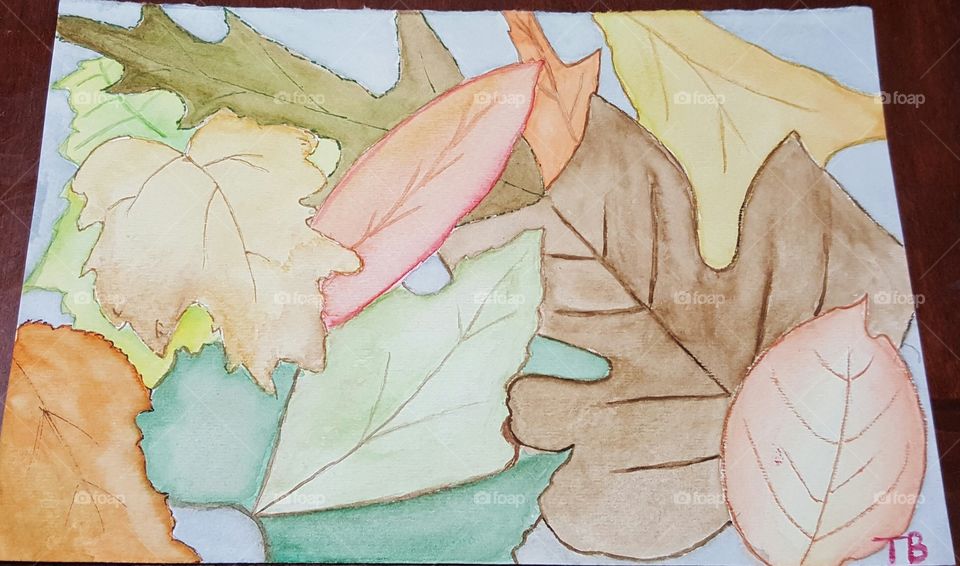 Original Watercolor Fall Leaves