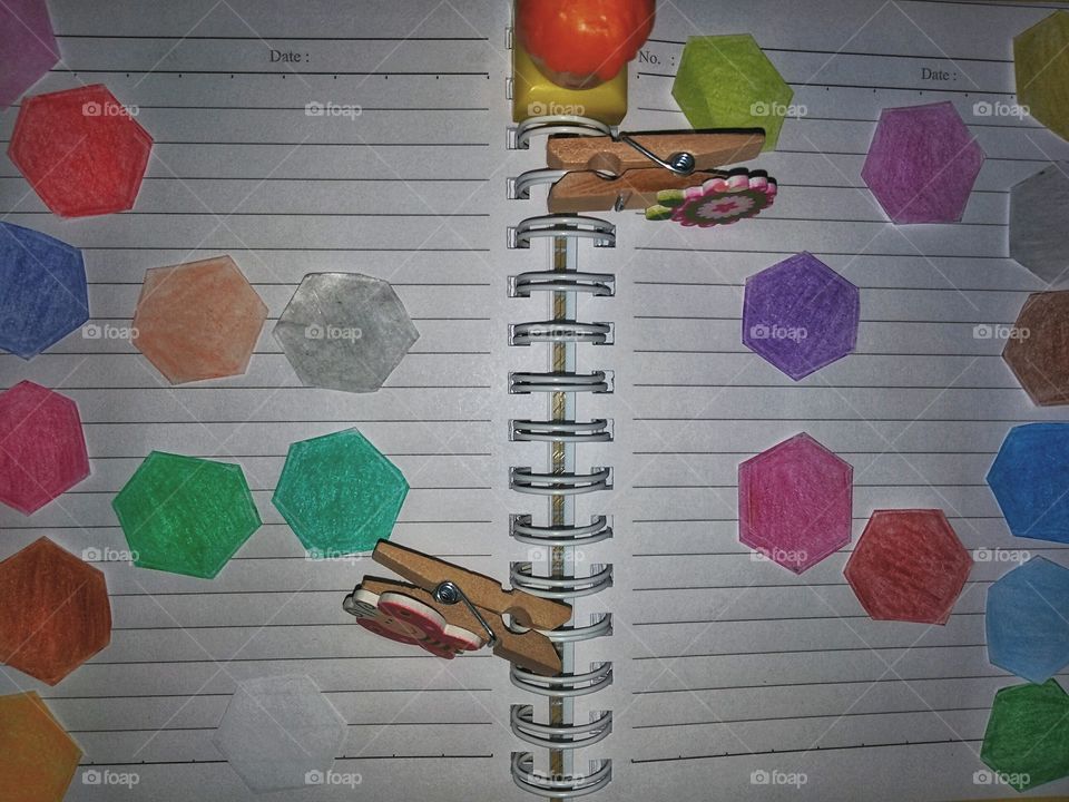 color variations of hexagonal shapes on paper