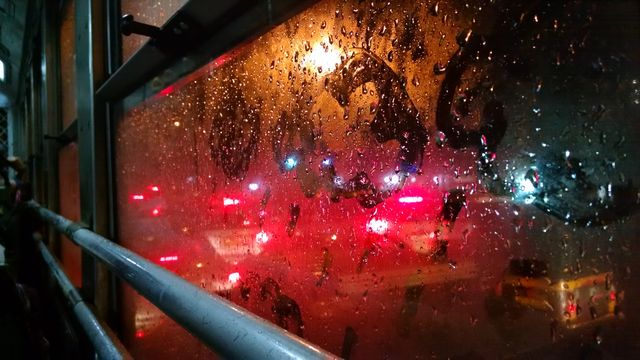 Feeling rains from inside the bus