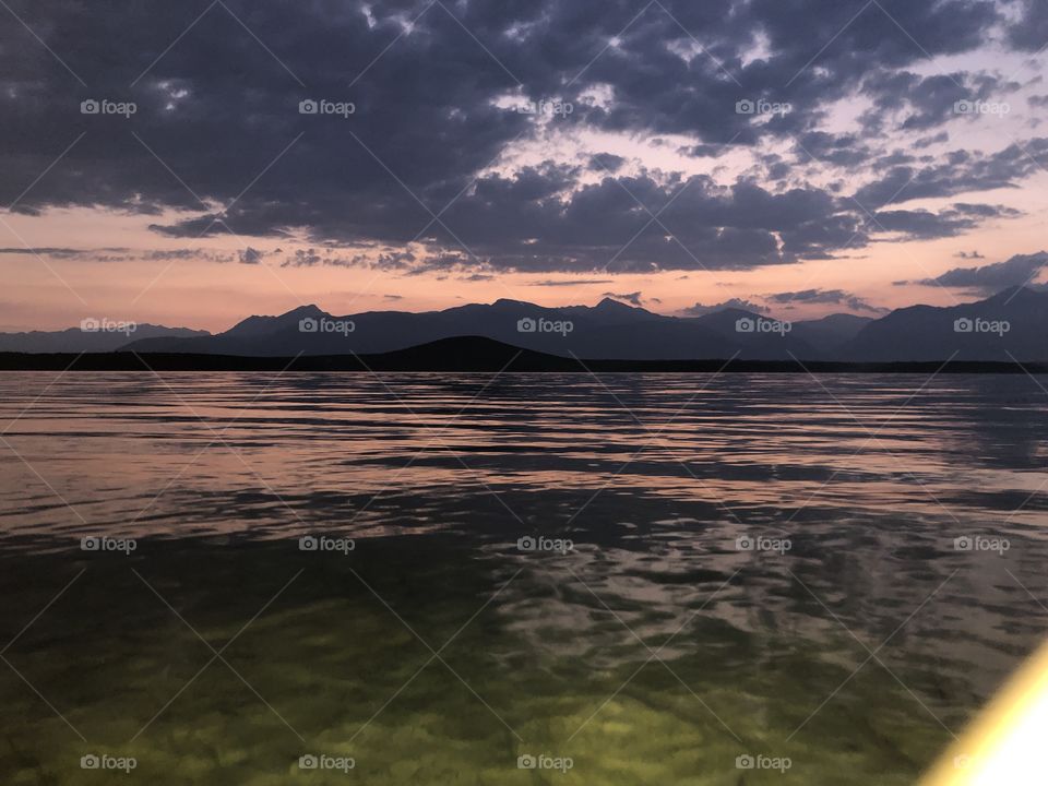 Sunset, lake 