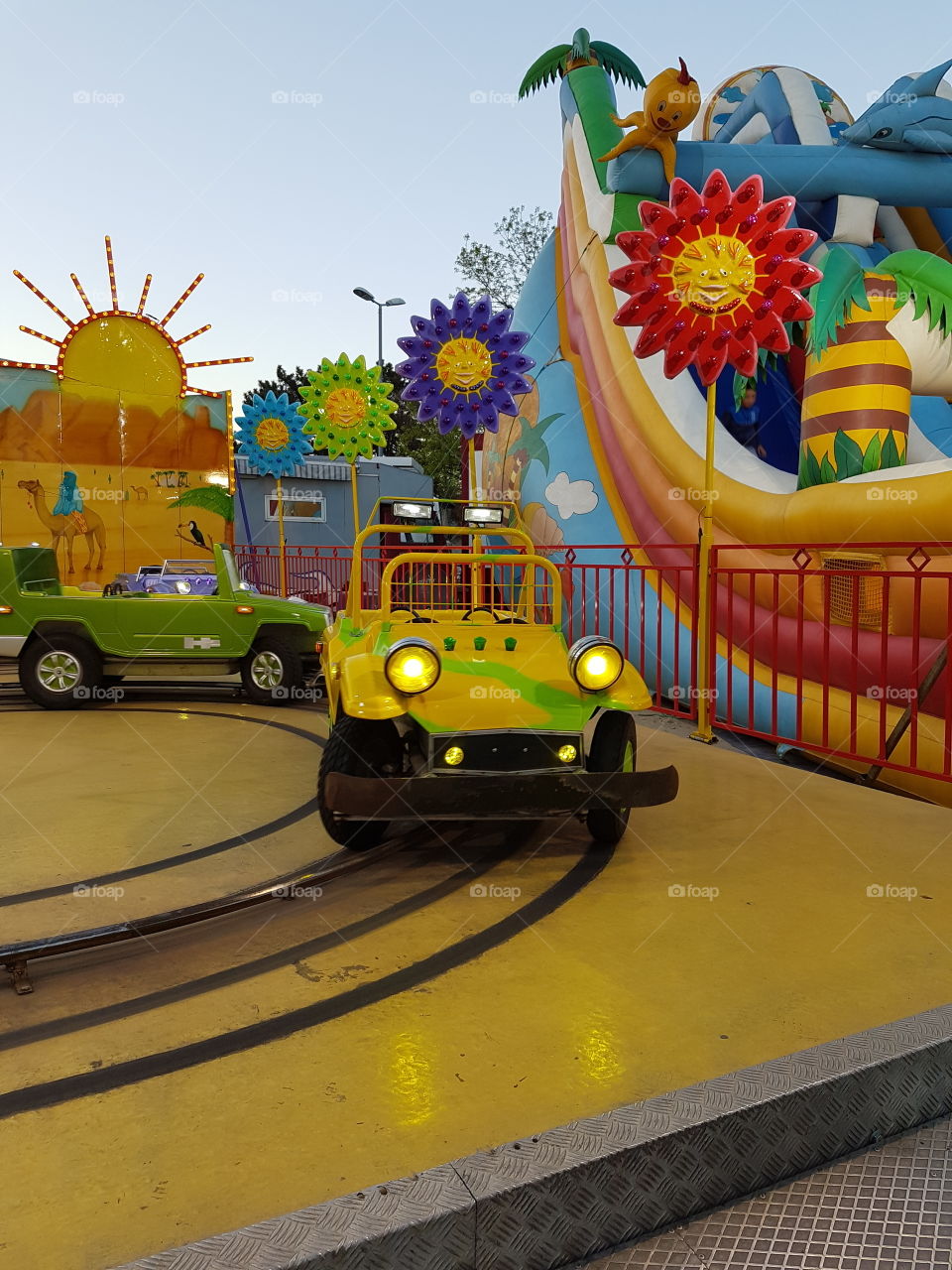 electric car in amusement park