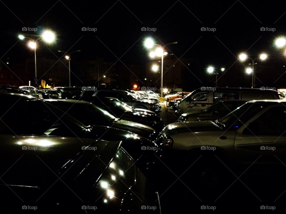 light car park night by a.bilbaisi