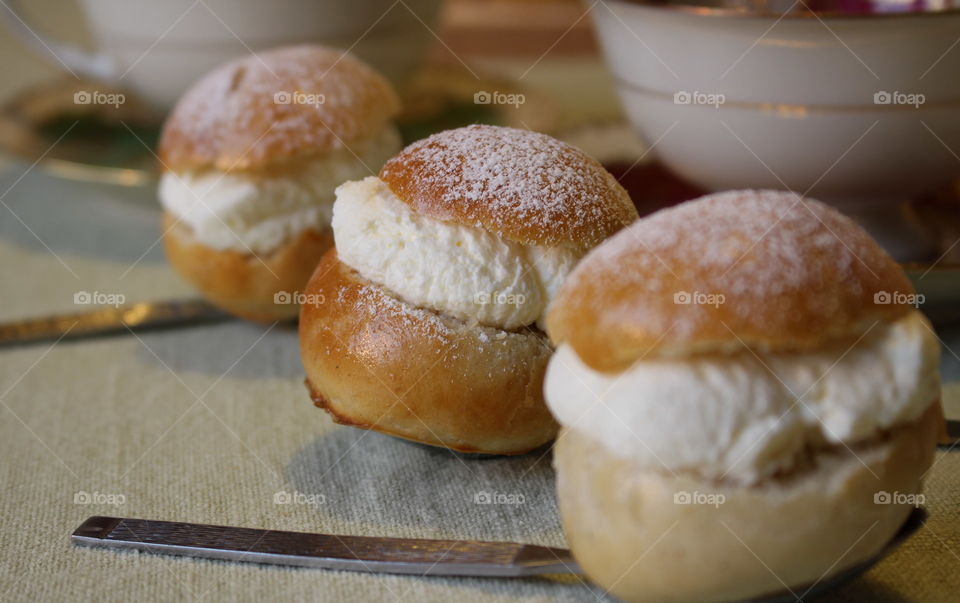 Pastry on a spoon.