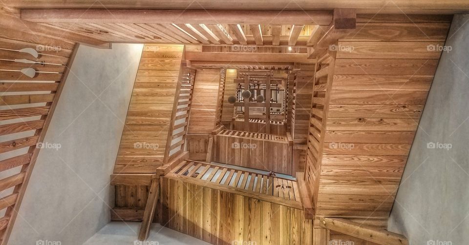 Wooden steps to the belfry