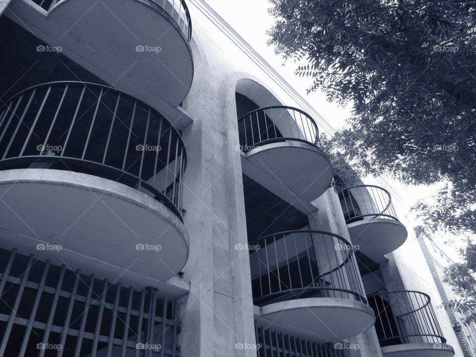 black and white architecture. downtown Sacramento taking photos