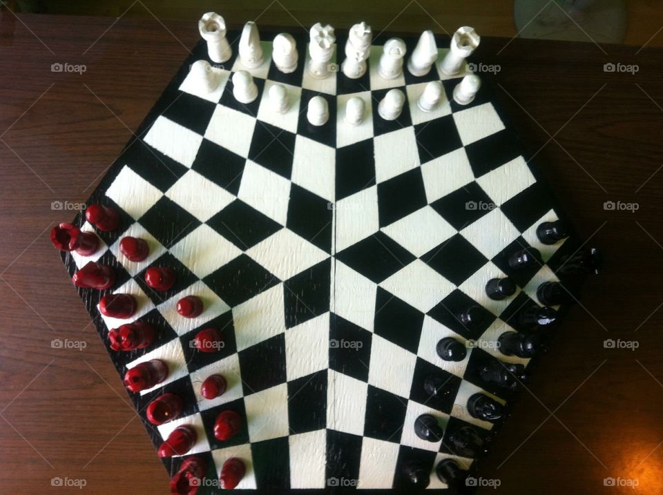 Homemade 3-Players Chessboard by me :) 