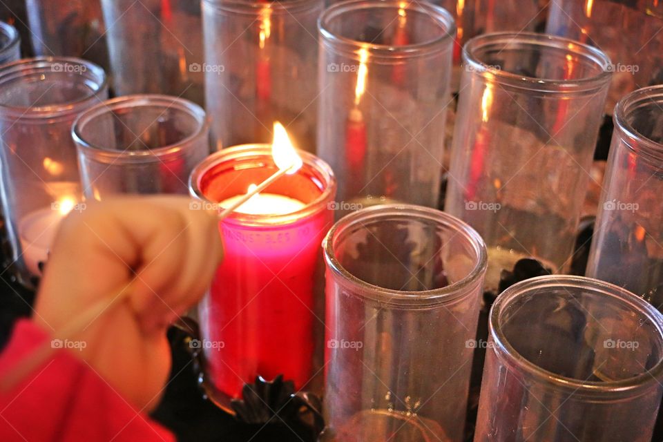 Lighting a candle