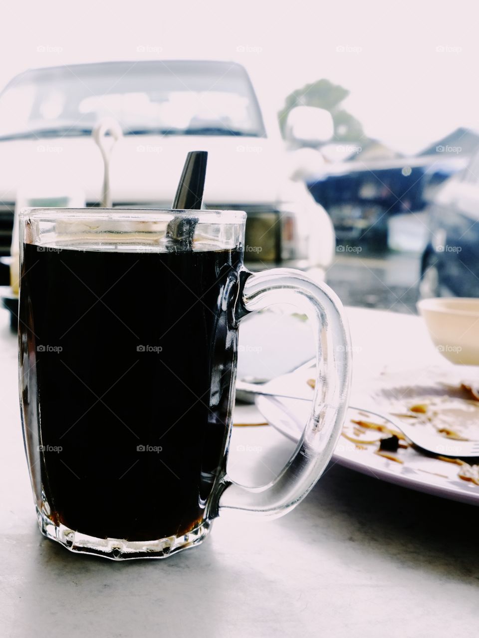 Having a coffee break on a journey 