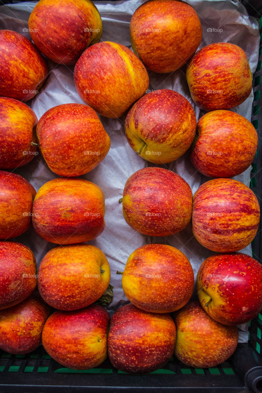 Fresh apples for sale at organic fair