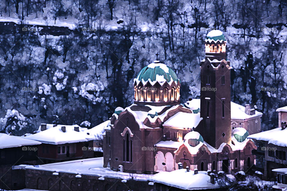 Winter cityscape (strokes)