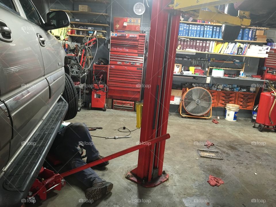 Car repair shop with mechanic
