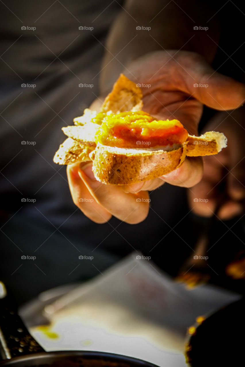 Close-up of pumpkin sandwich