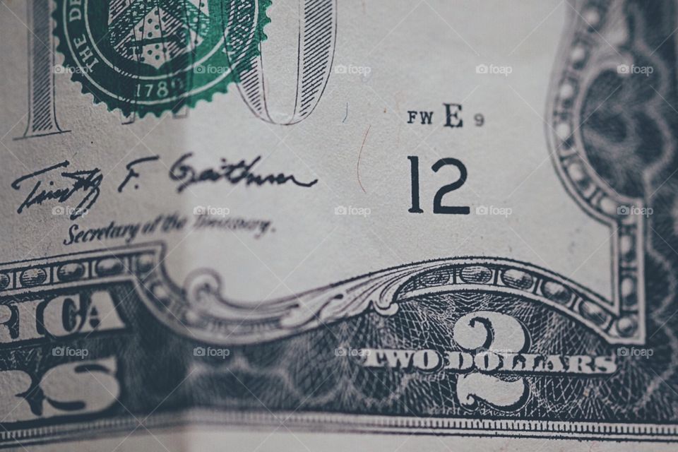 Two Dollar Bill, Lucky Money, Closeup Of Cash, Cash, Monetary Funds, United States Money, Macro Shot Of Two Dollar Bill, Details Of Money