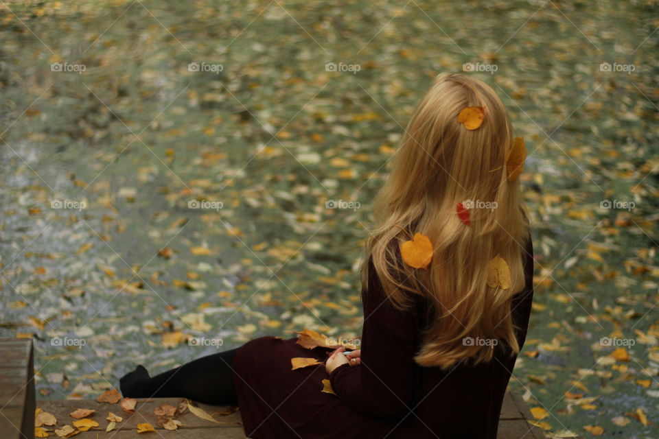 Sitting near the pond 