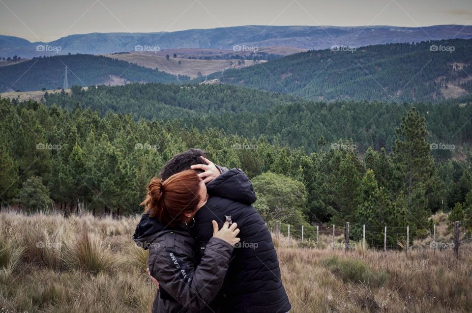 Color photograph of couple's vacation in the mountains