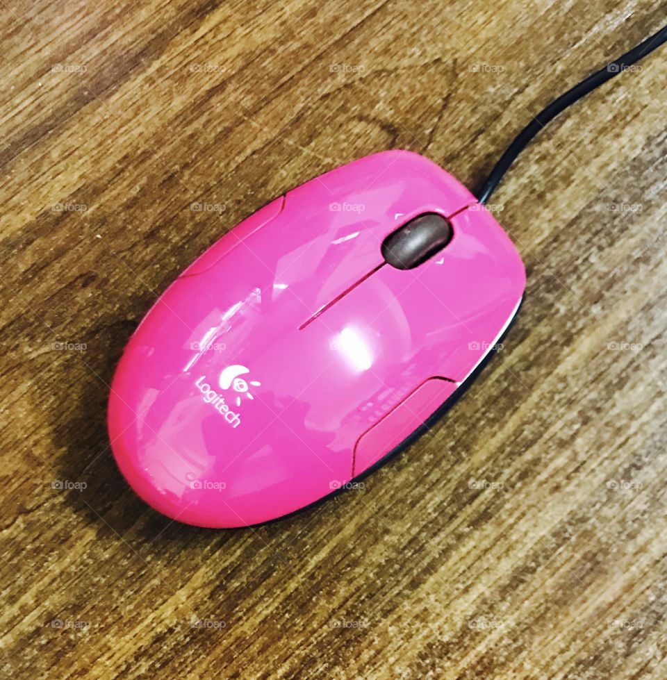 #pink #mouse #cable