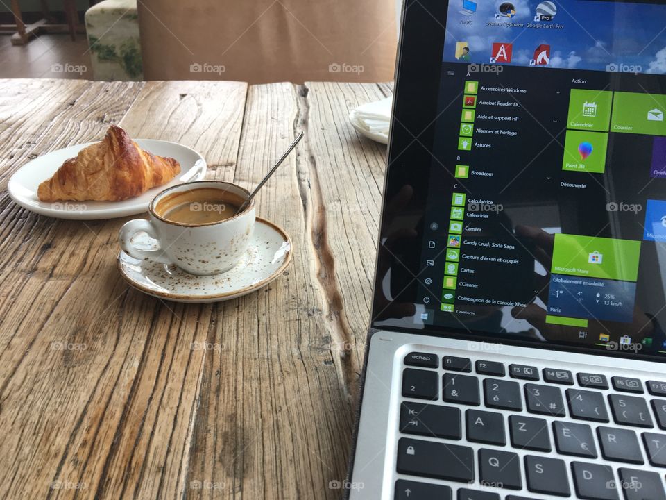 My first coffee and morning job