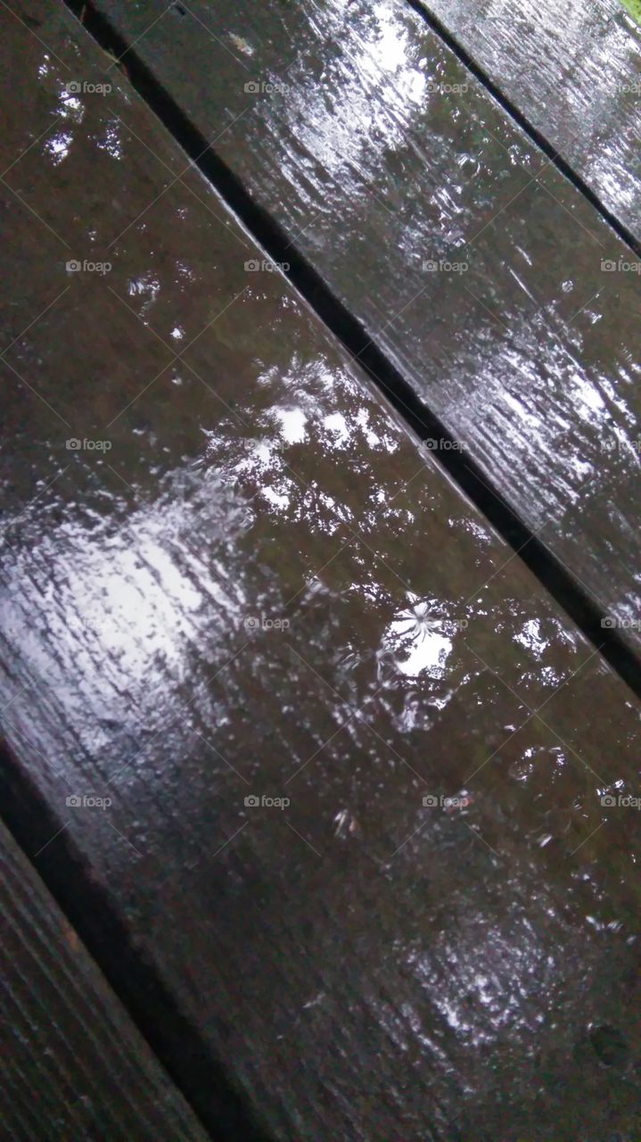 rain on wood