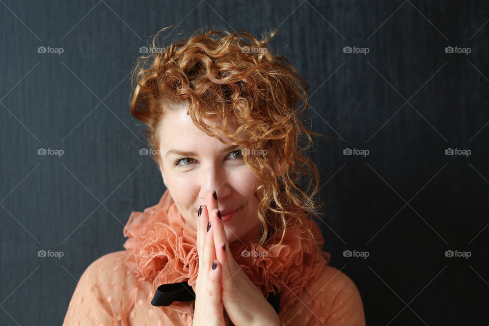 portrait of a beautiful red-haired girl